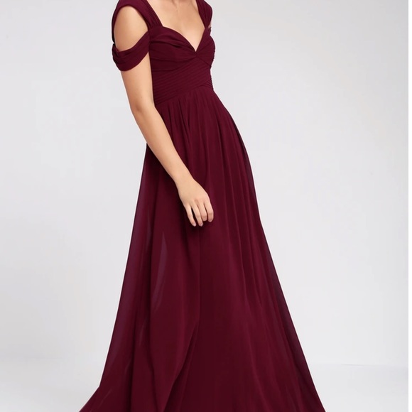 BNWT LULUS BRIDESMAIDS BURGUNDY MAKE ME MOVE DRESS - Picture 1 of 4